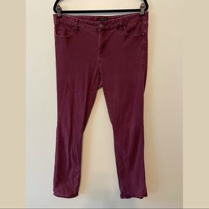 Ann Taylor Factory Maroon Skinny Pants size 12